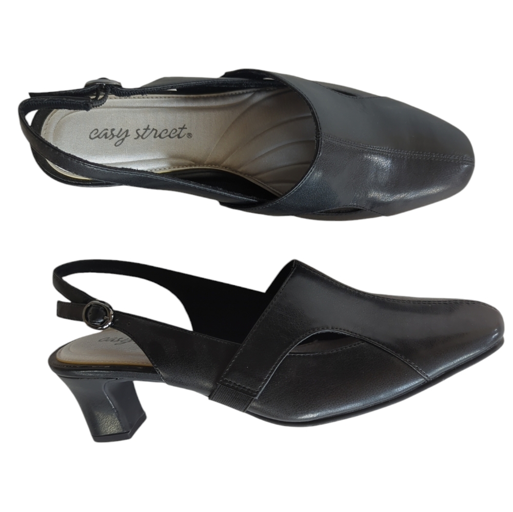 Easy Street Block Heel Formal Dressy Heels 8WW Black